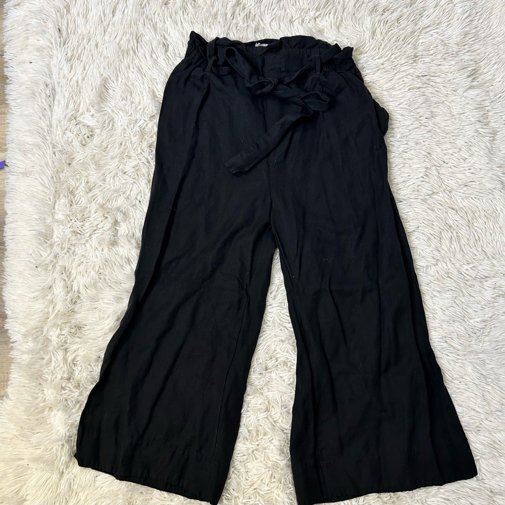 ◾️Melissa Nepton Wide Leg Paper Bag Tie Waist Cropped Pants